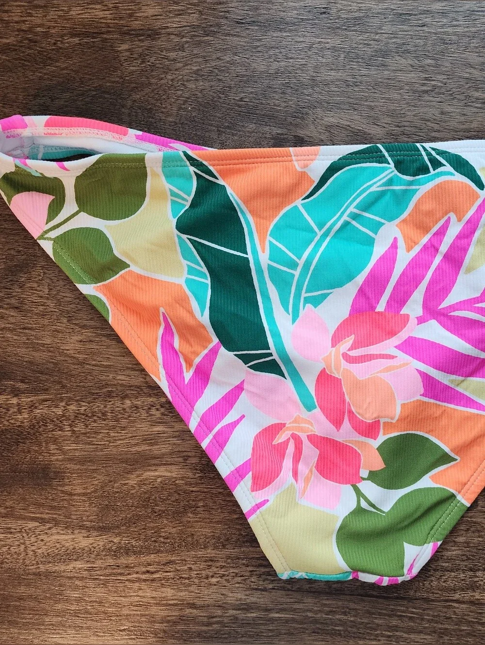 TARGET Xhilaration Pink, Green & Orange Floral Bikini Bottoms Size Large